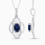 Interlocked Blue Sapphire and White Diamond Necklace
