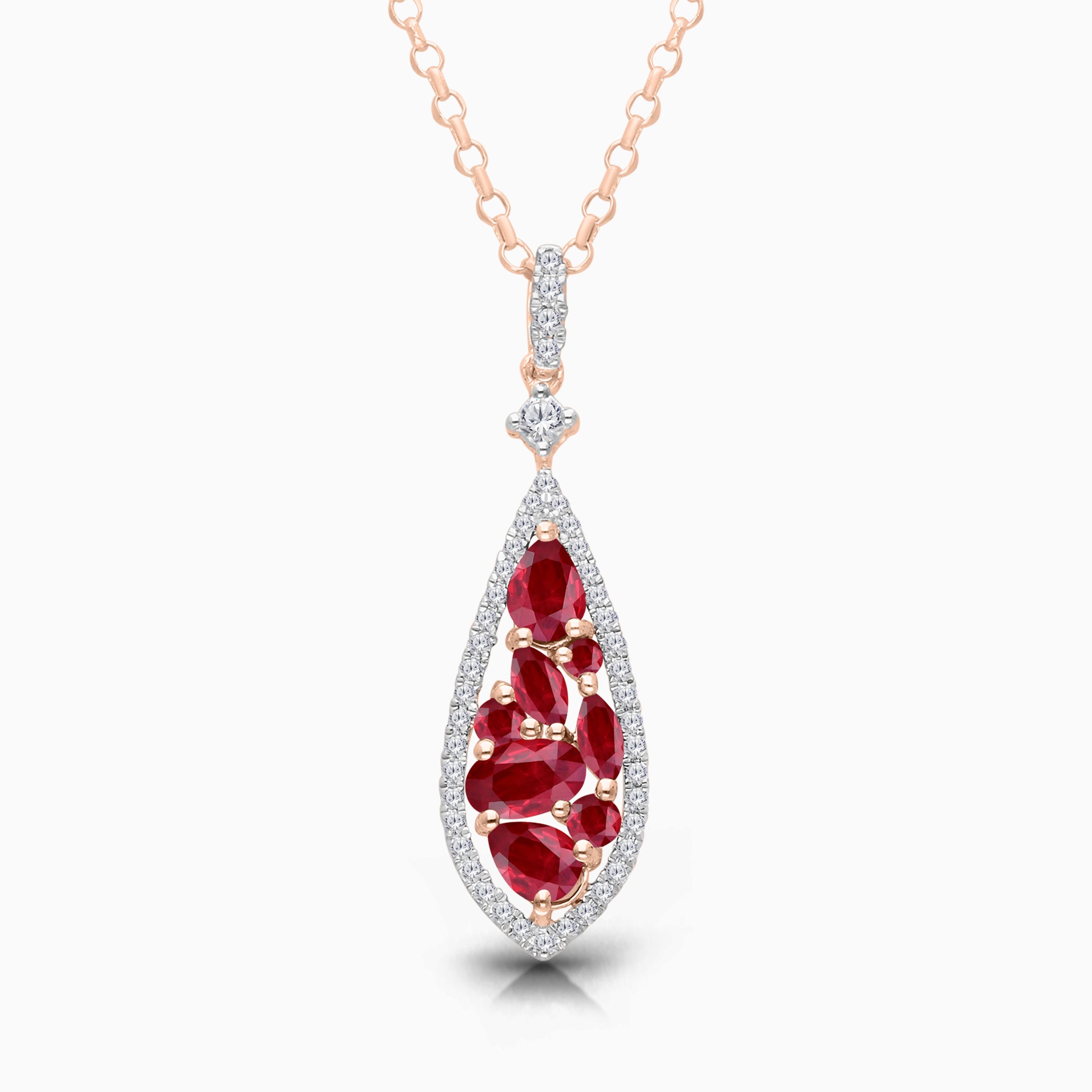 Ruby & Diamond Mosaic Necklace