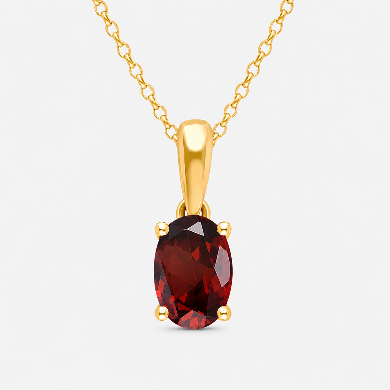 Oval Garnet Necklace Garnet