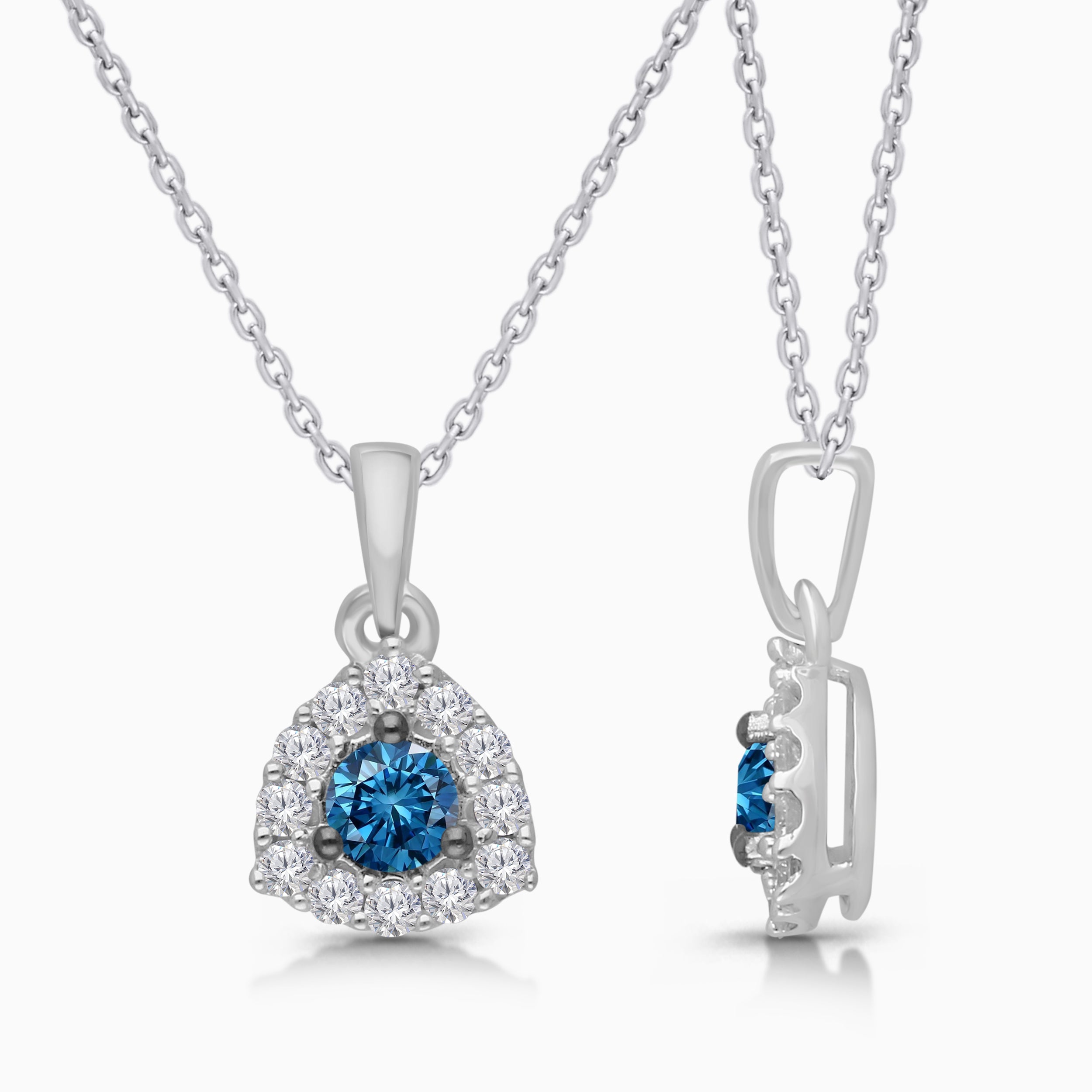 Blue Diamond Trillion Pendant