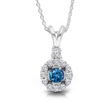 White Gold Blue & White Diamond Eternal Pendant blue diamond