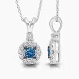 White Gold Blue & White Diamond Eternal Pendant blue diamond