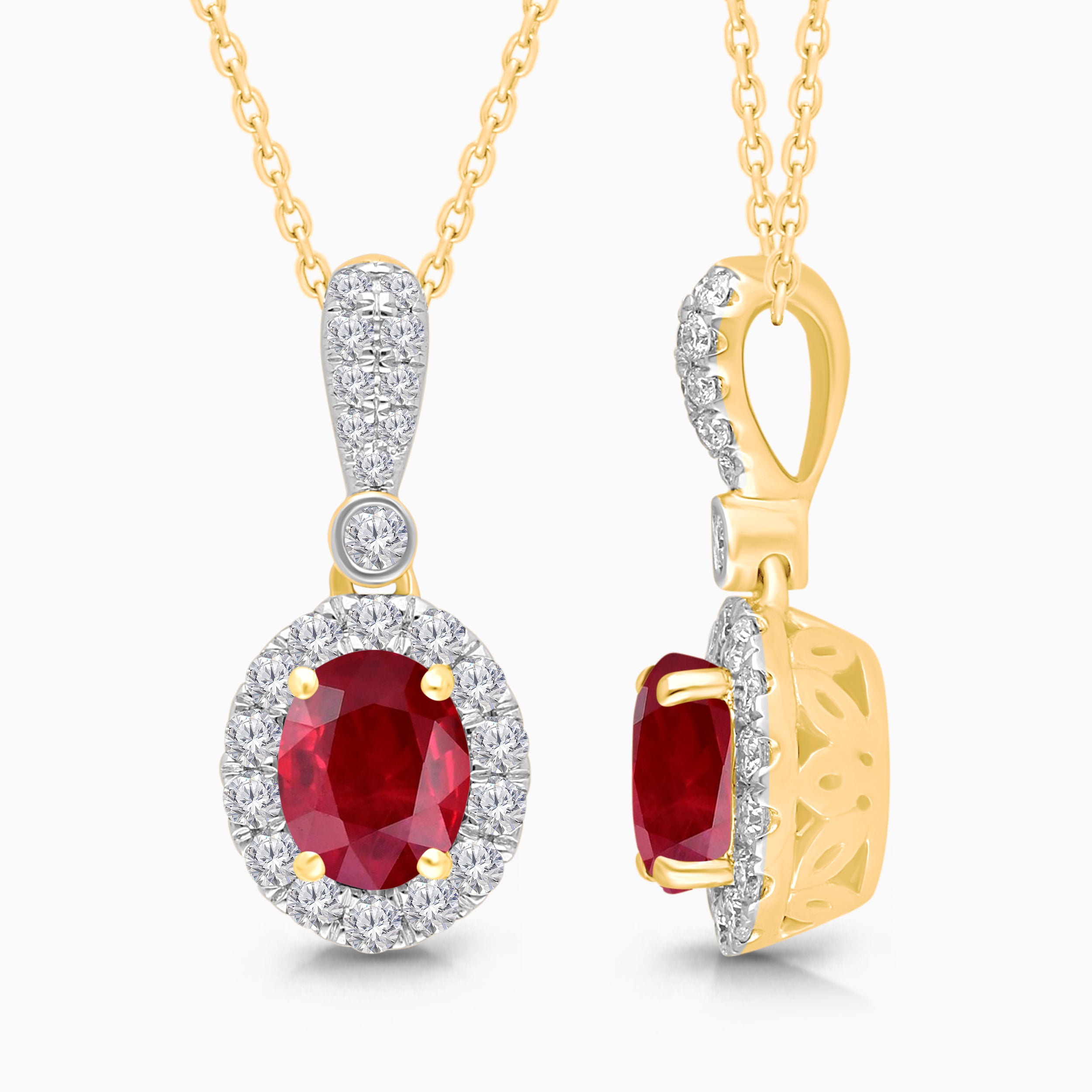 Bold Diamond & Ruby Pendant