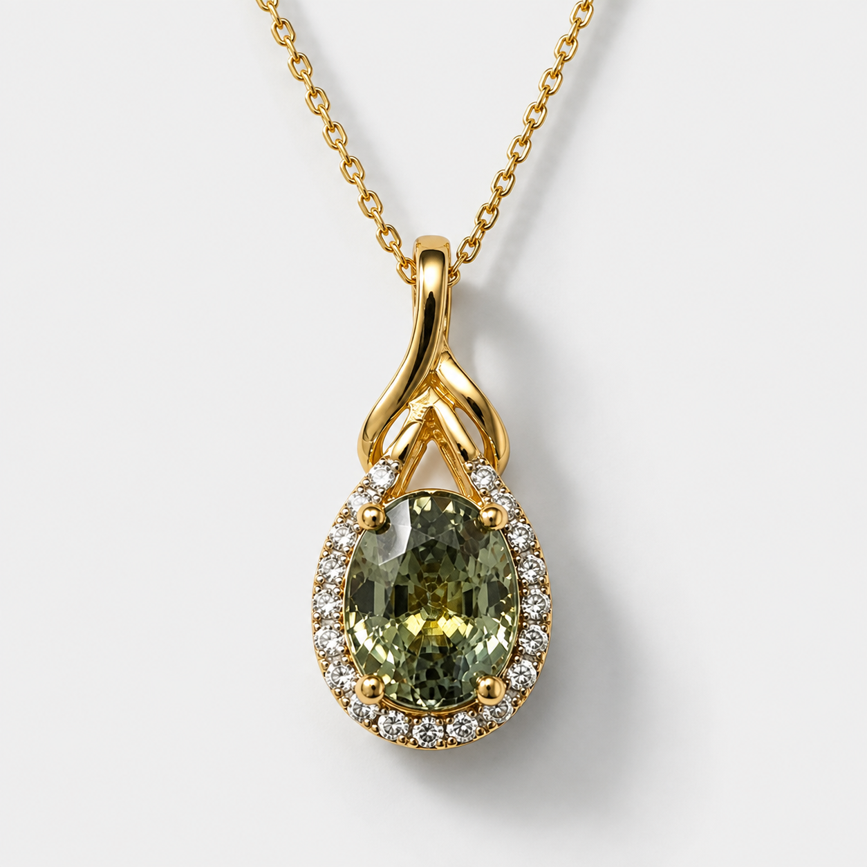 Certified Green Garden Sapphire Necklace