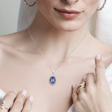 Looking Glass Sapphire & Diamond Pendant Blue Sapphire