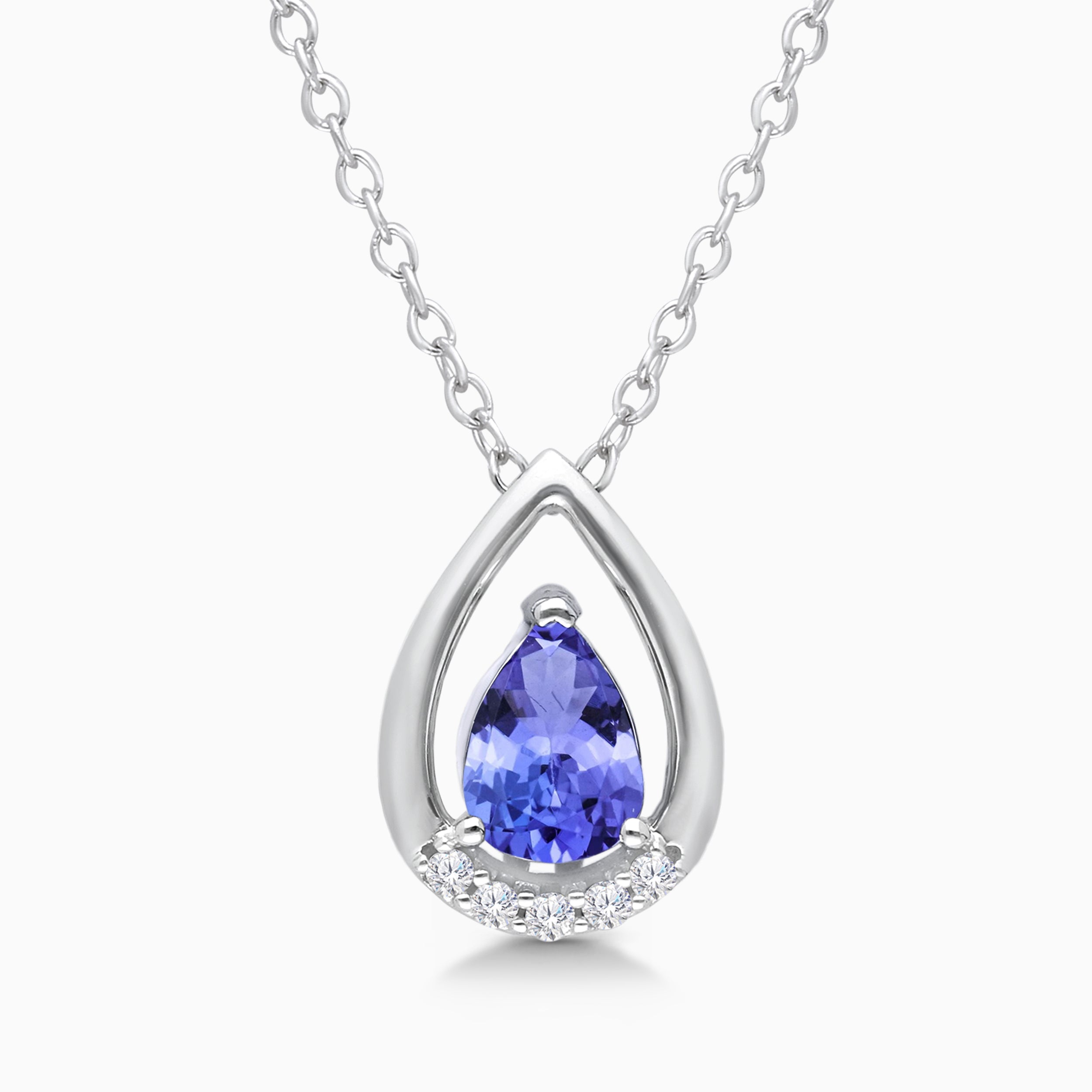 Portrait Tanzanite & Diamond Pear Necklace