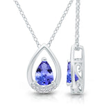 White Gold Tanzanite & Diamond Heirloom Pendant HEIRLOOM