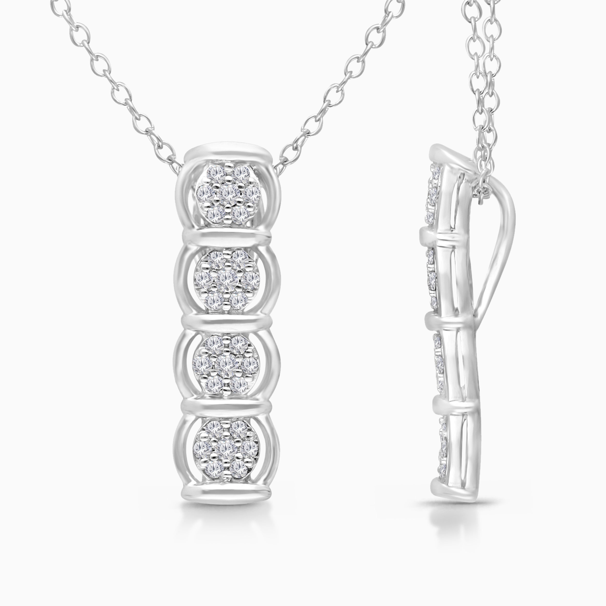 Cluster Diamond Drop Pendant