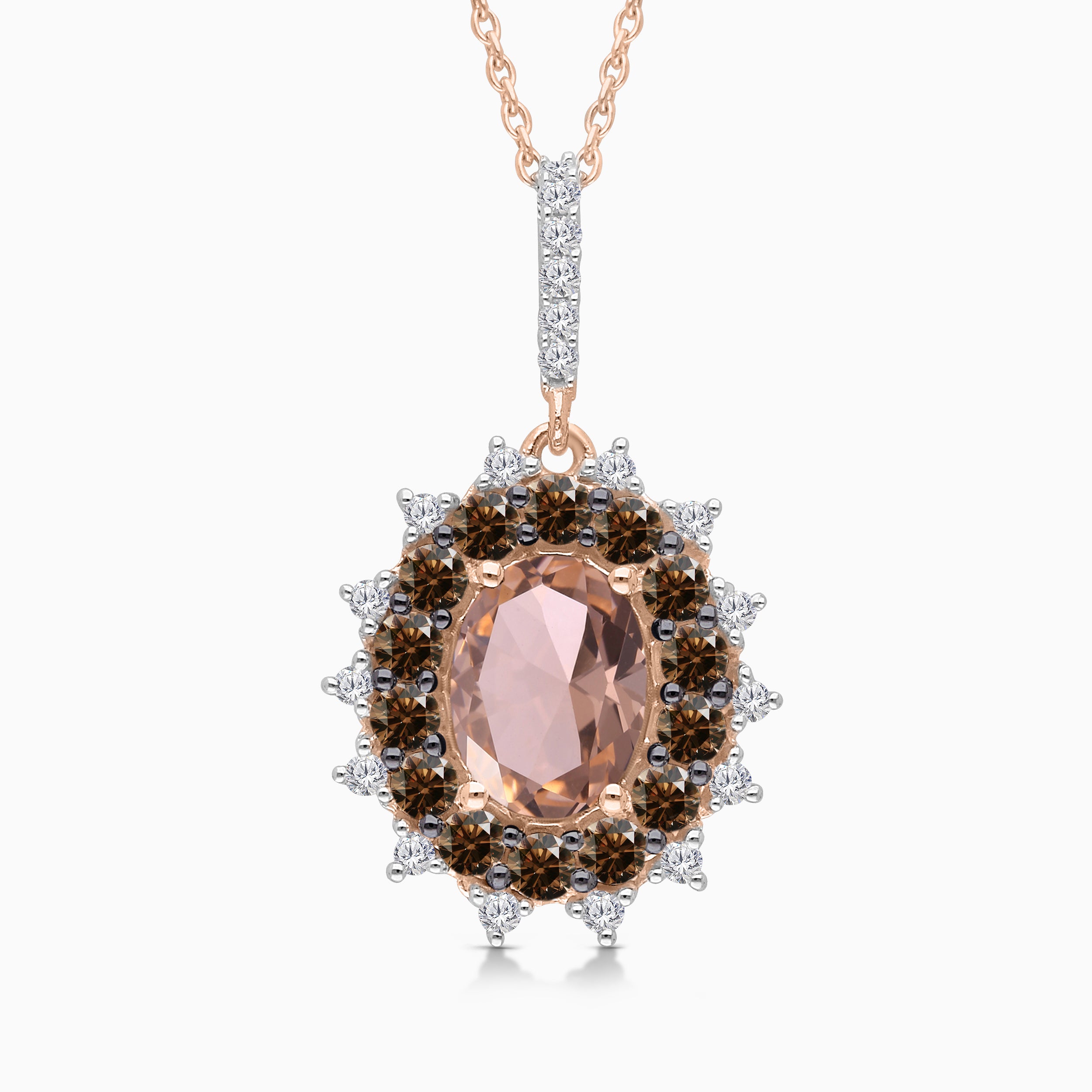Prickly Pink Morganite & Coco Diamond Necklace