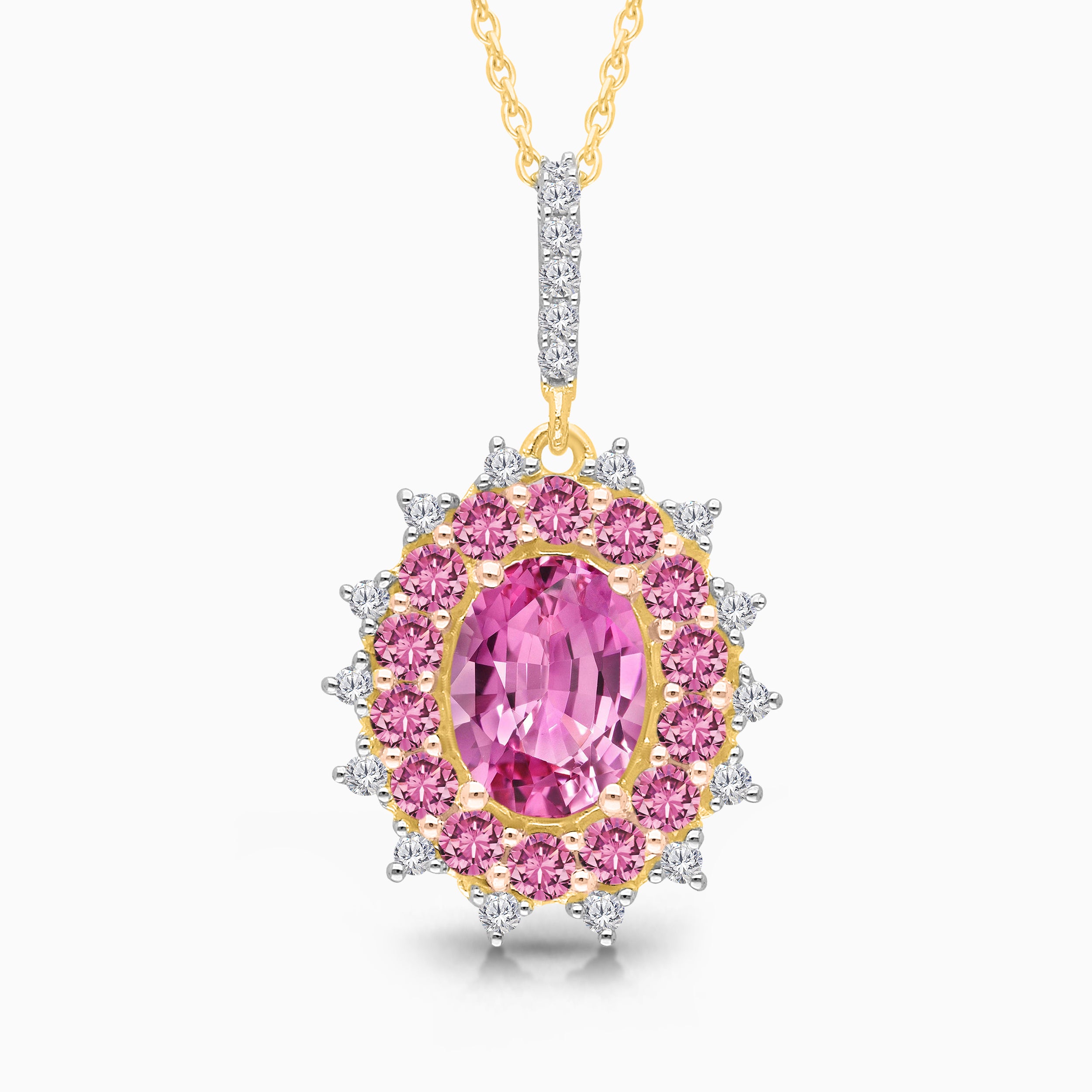 Rose & Thorn Pink Sapphire & Diamond Necklace