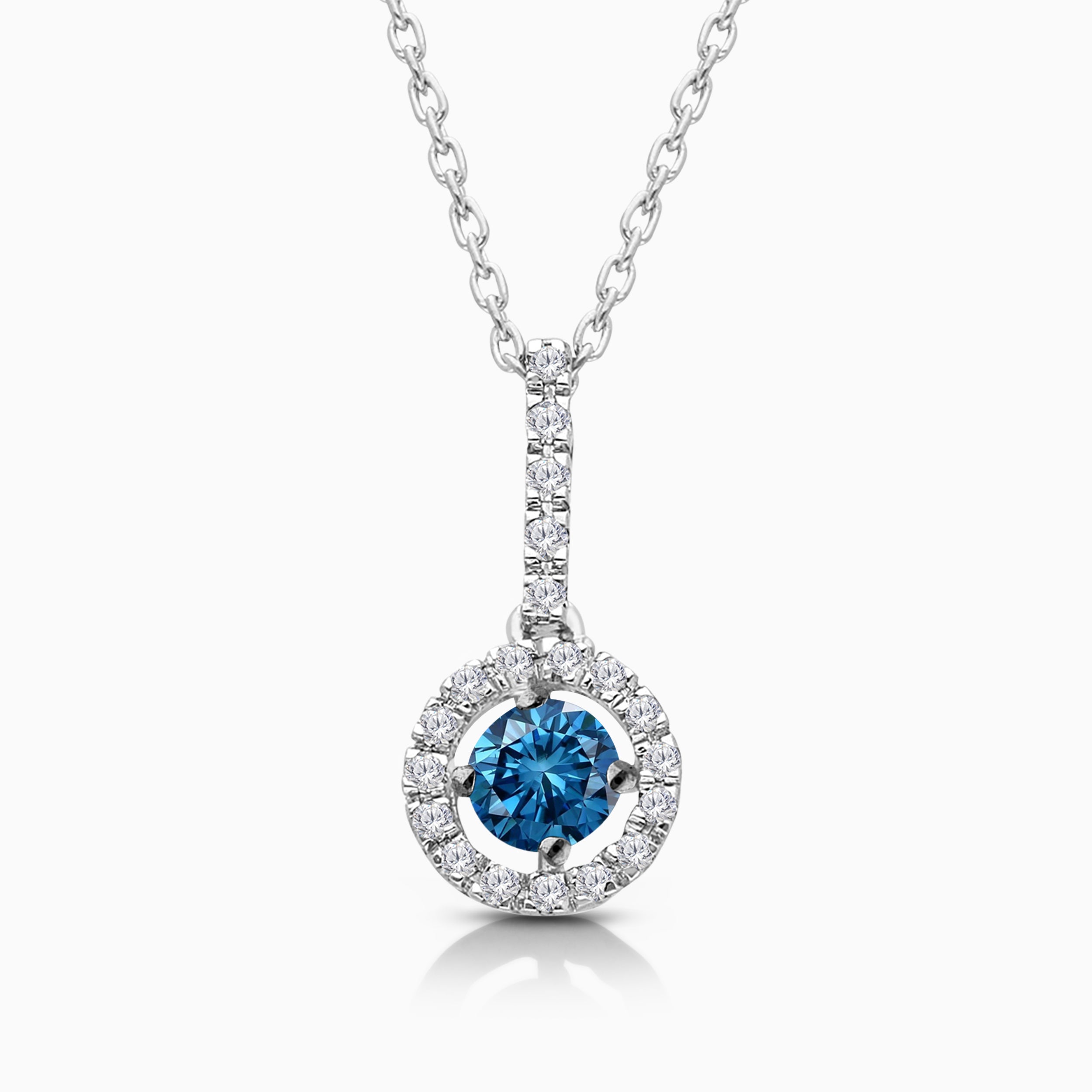 Ring of Diamonds Blue Diamond Necklace