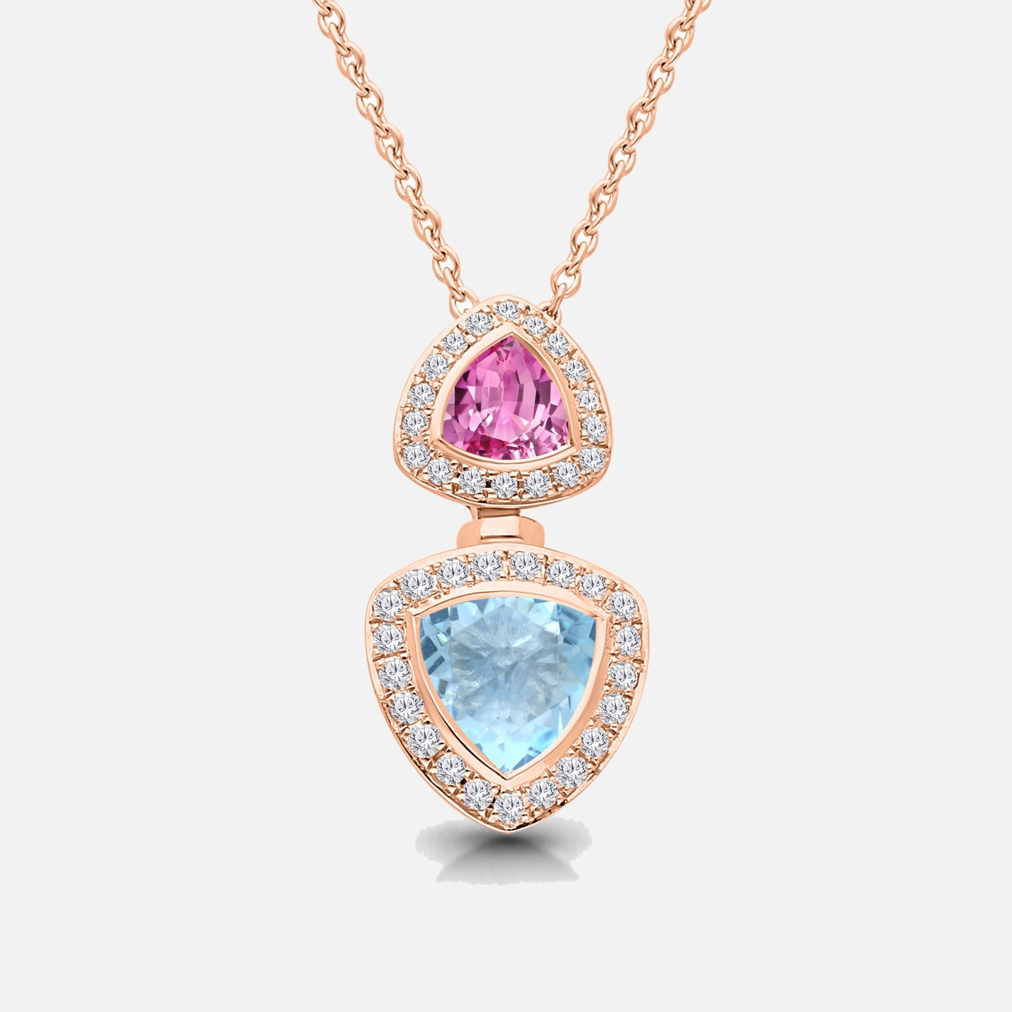 Mermaid Trillion Drop Necklace Aquamarine