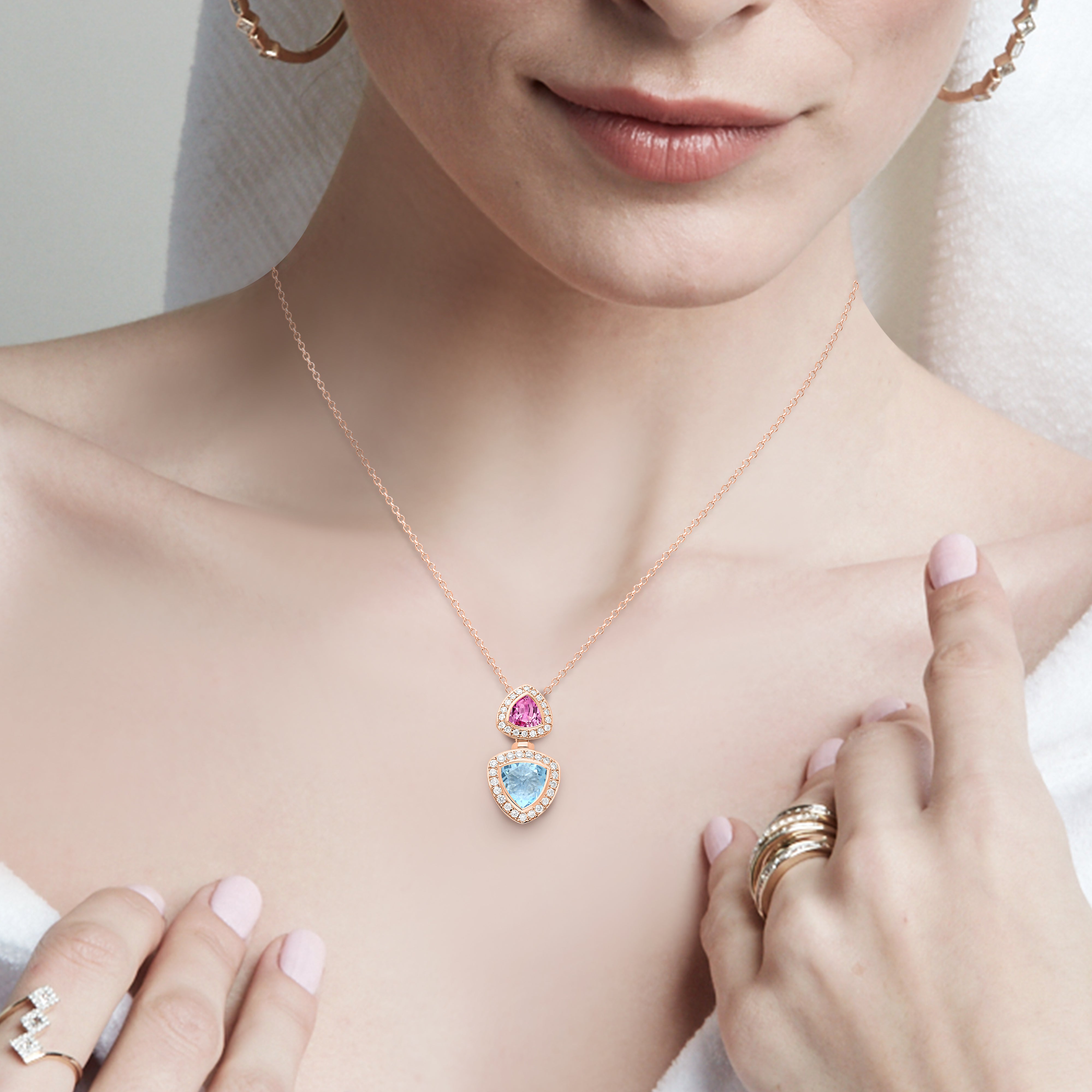 Mermaid Trillion Drop Necklace
