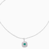 Rose & White Gold Colombian Emerald Diamond Pendant