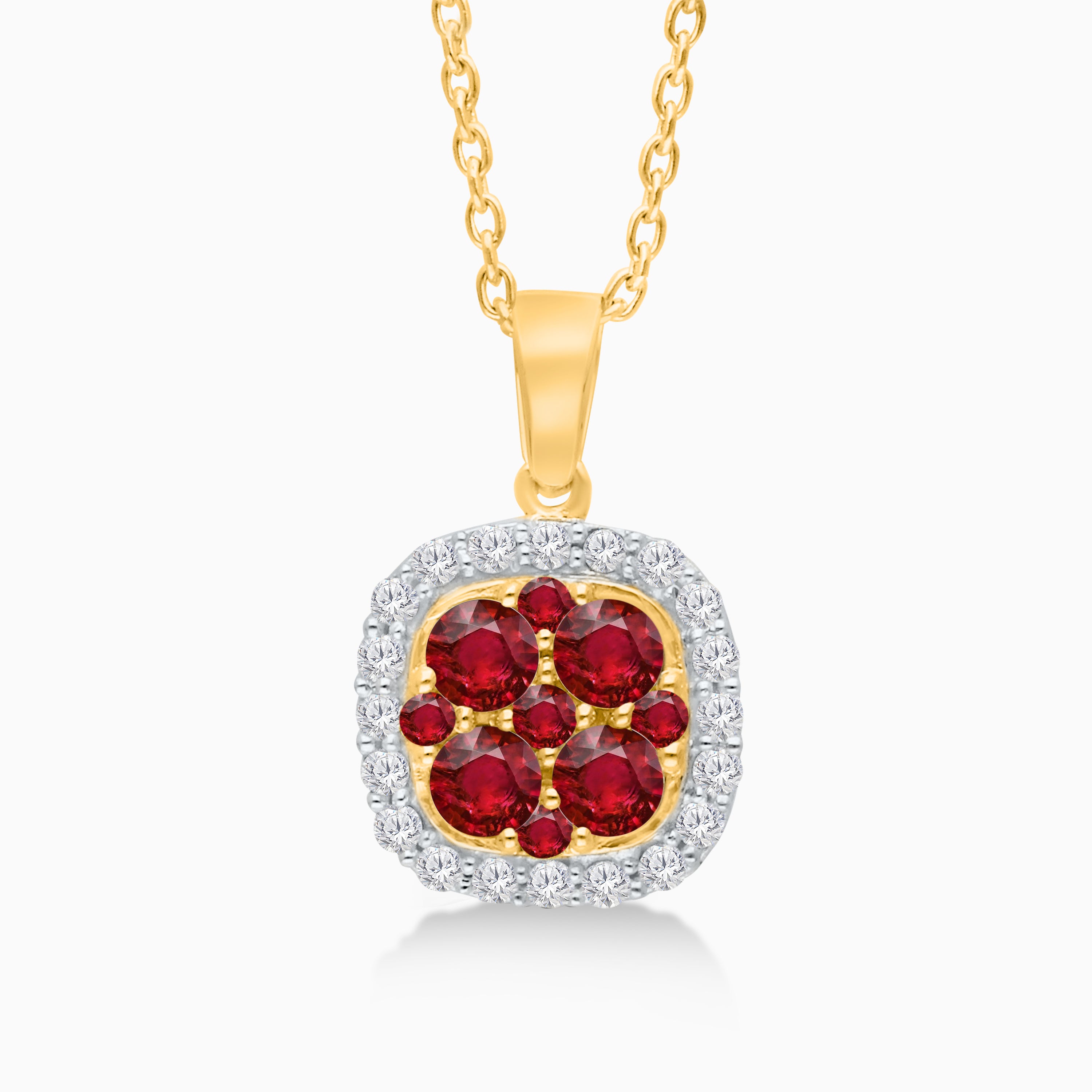 Cluster Gemstone & Diamond Necklace