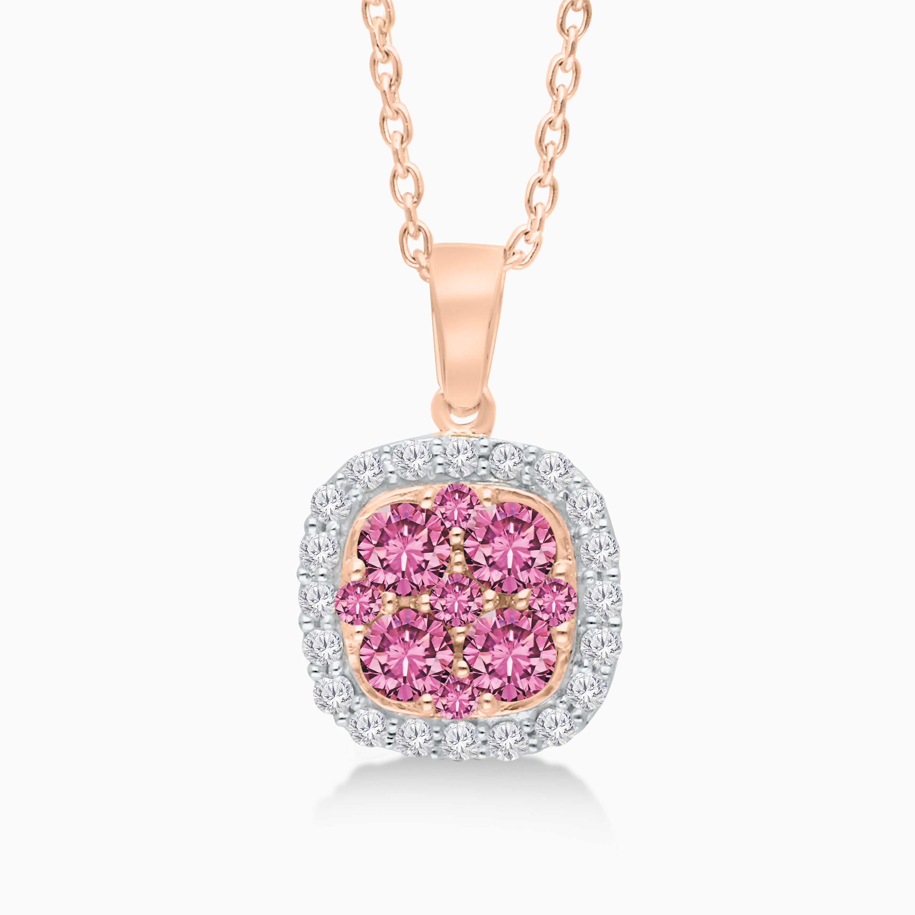 Cluster Gemstone & Diamond Necklace