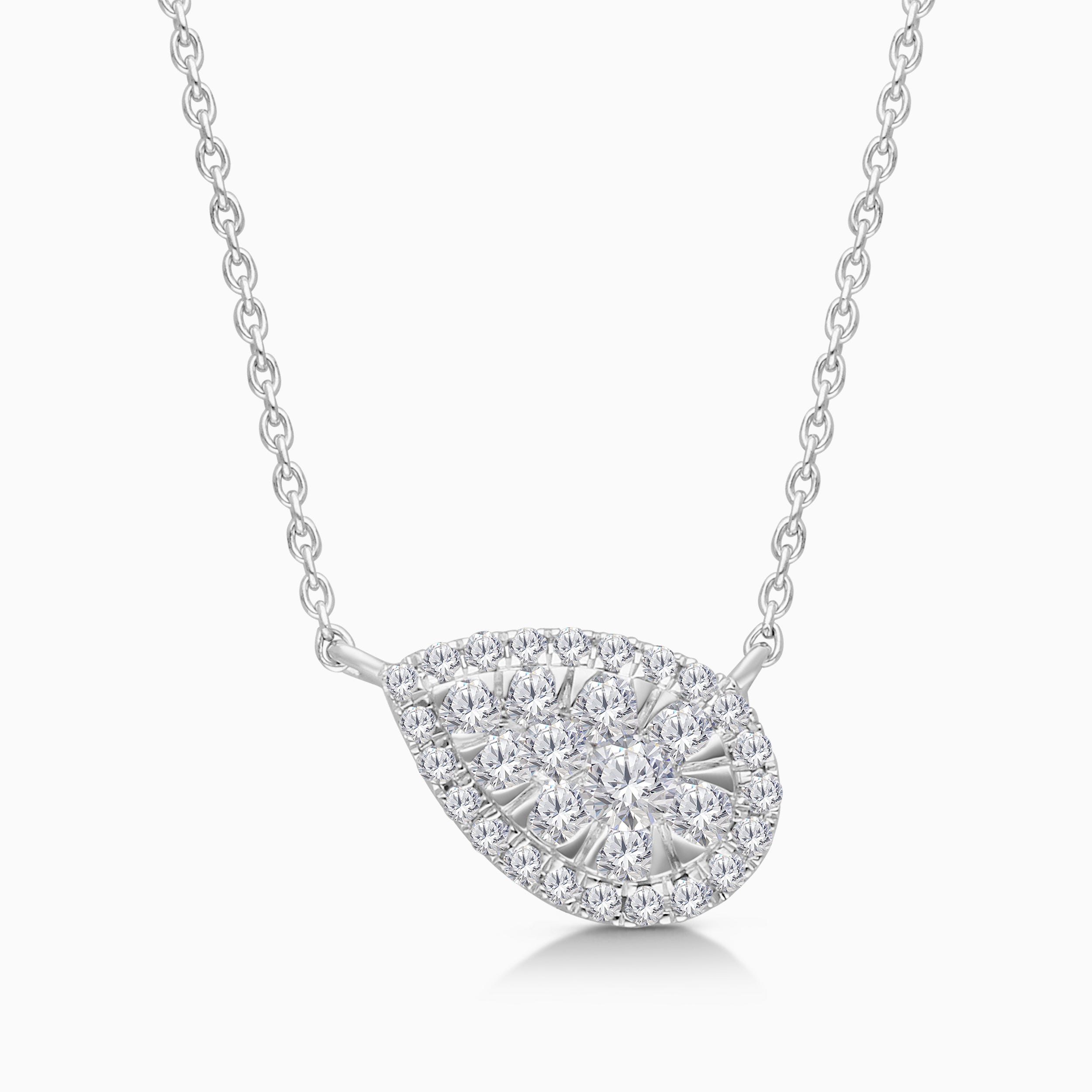 East West Pave Pear Necklace