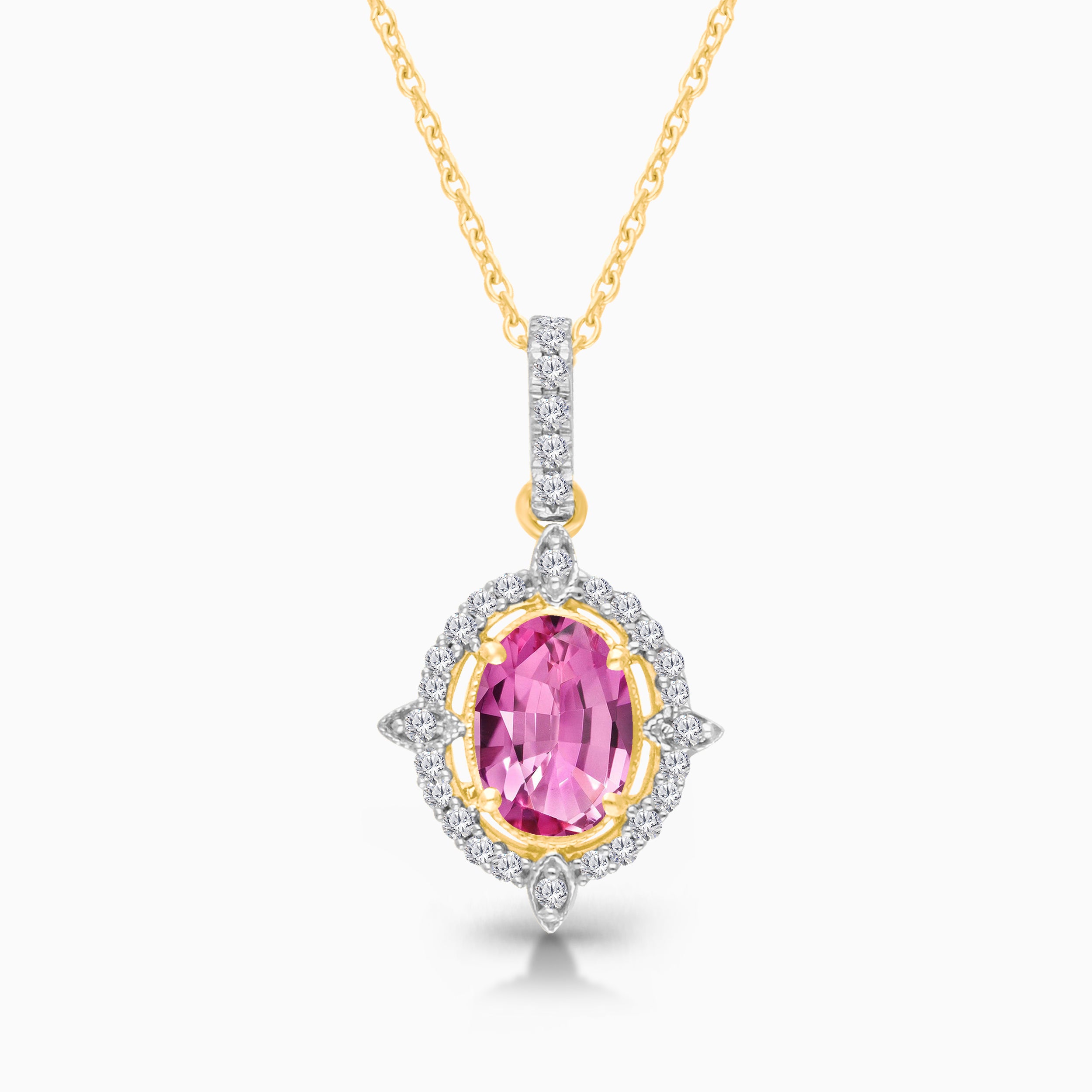 Pink Petal Diamond Pendant