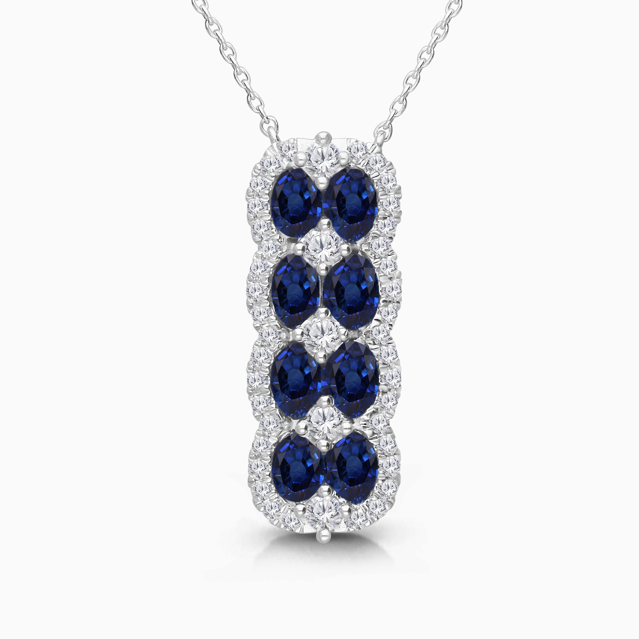 Mirrored Blue Sapphire and Diamond Pendant