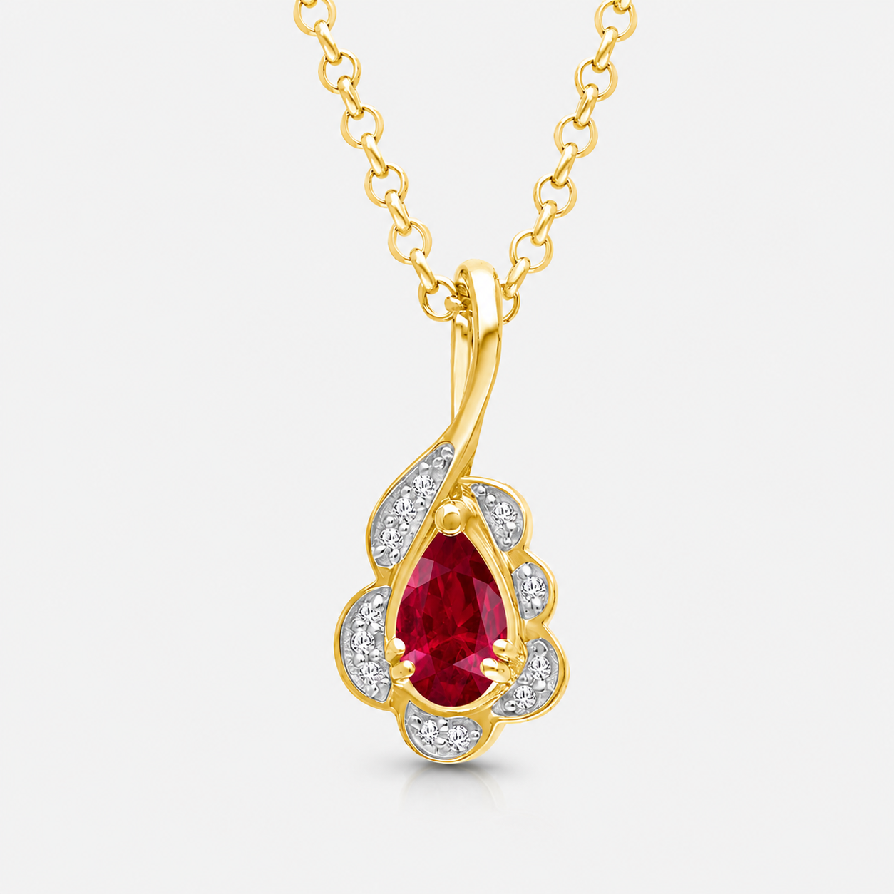 Rose Petal Ruby & Diamond Pendant Ruby