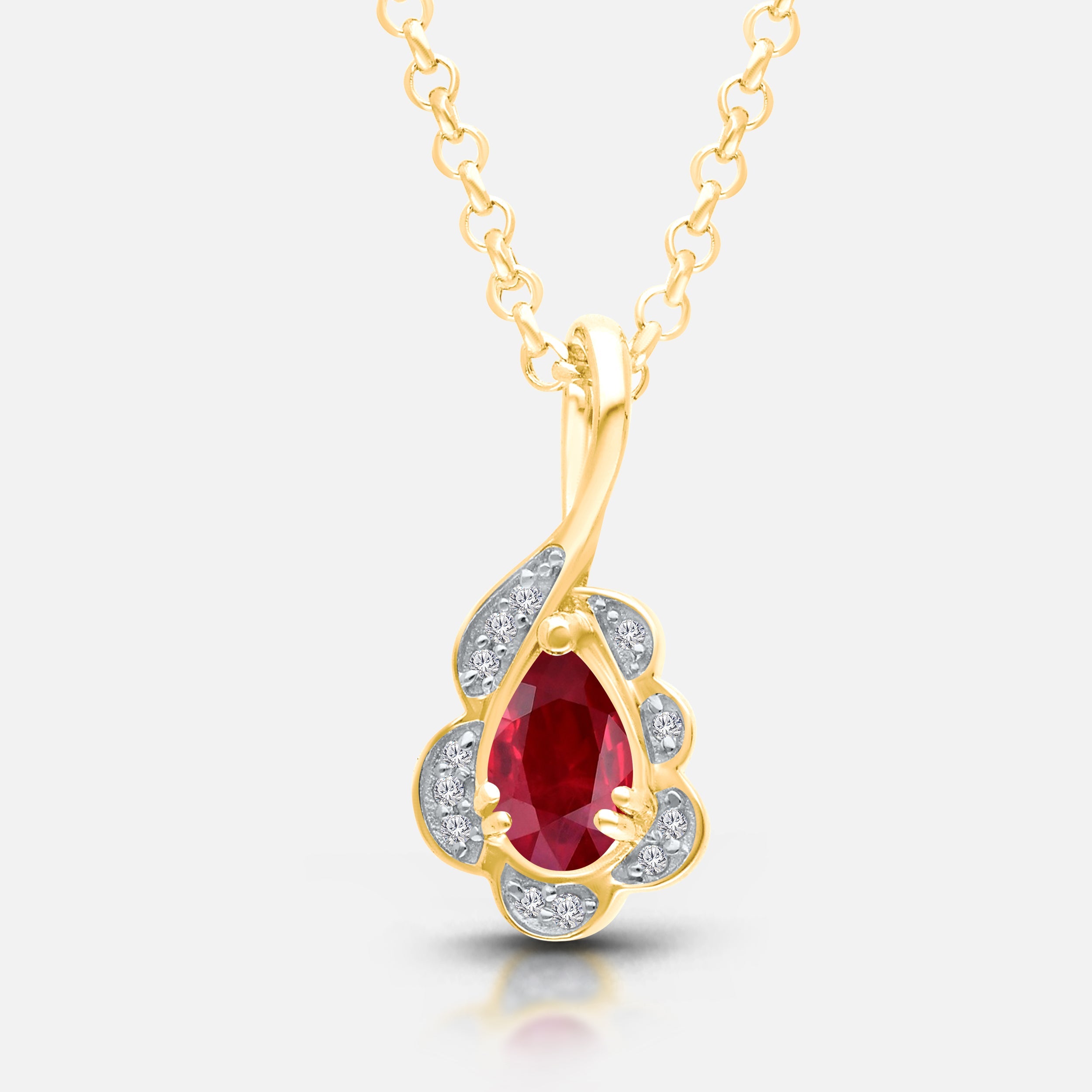 Rose Petal Ruby & Diamond Pendant Ruby
