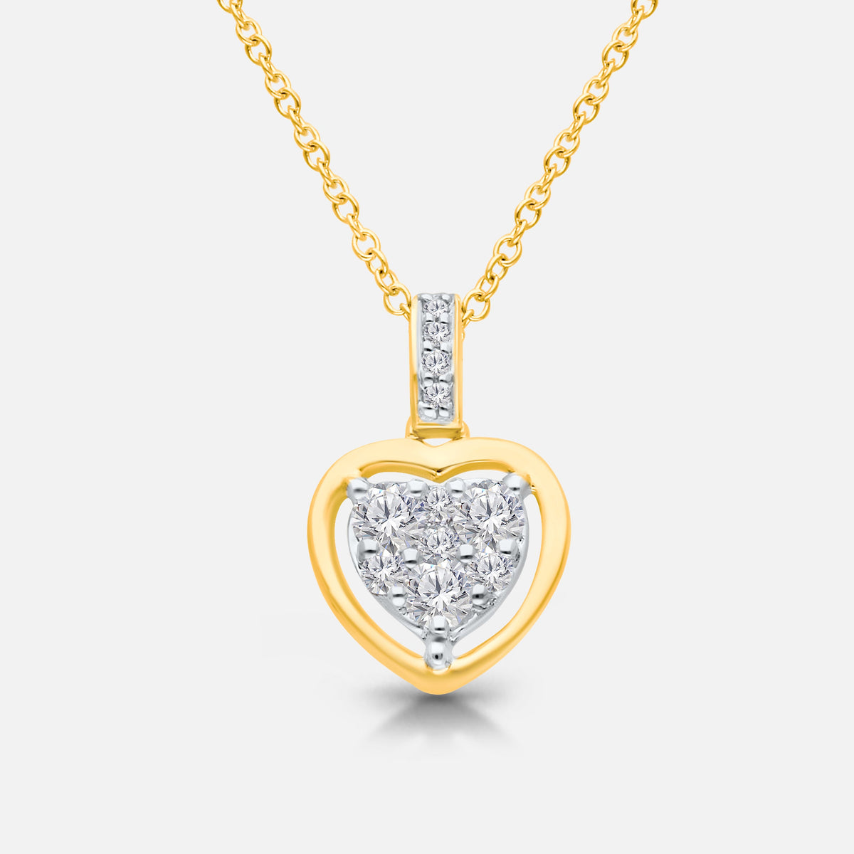 Heart Cut Mosaic Diamond Necklace hearts