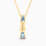 Tapered Baguette Blue Topaz Pendant