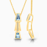 Tapered Baguette Blue Topaz Pendant