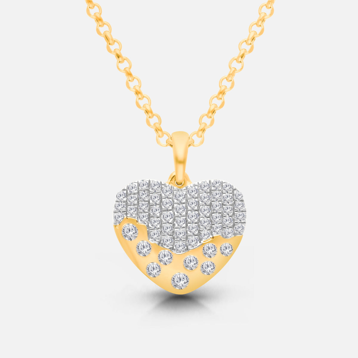 Bubble Diamond Heart Necklace hearts