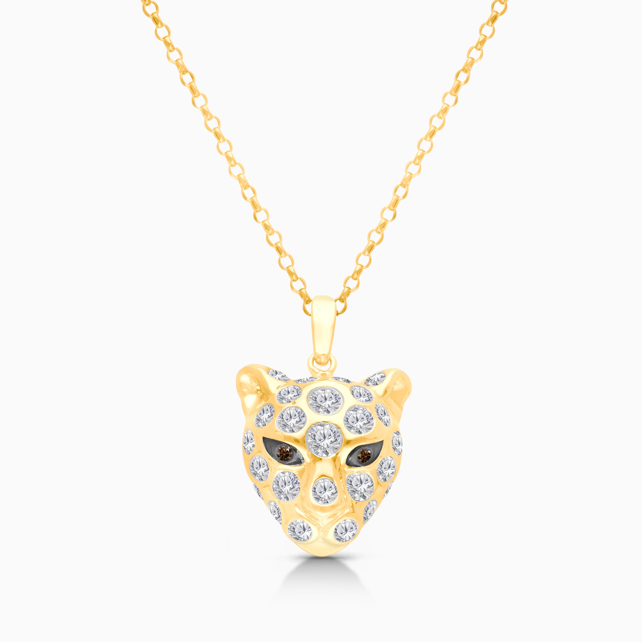 Bubble Diamond Leopard Necklace