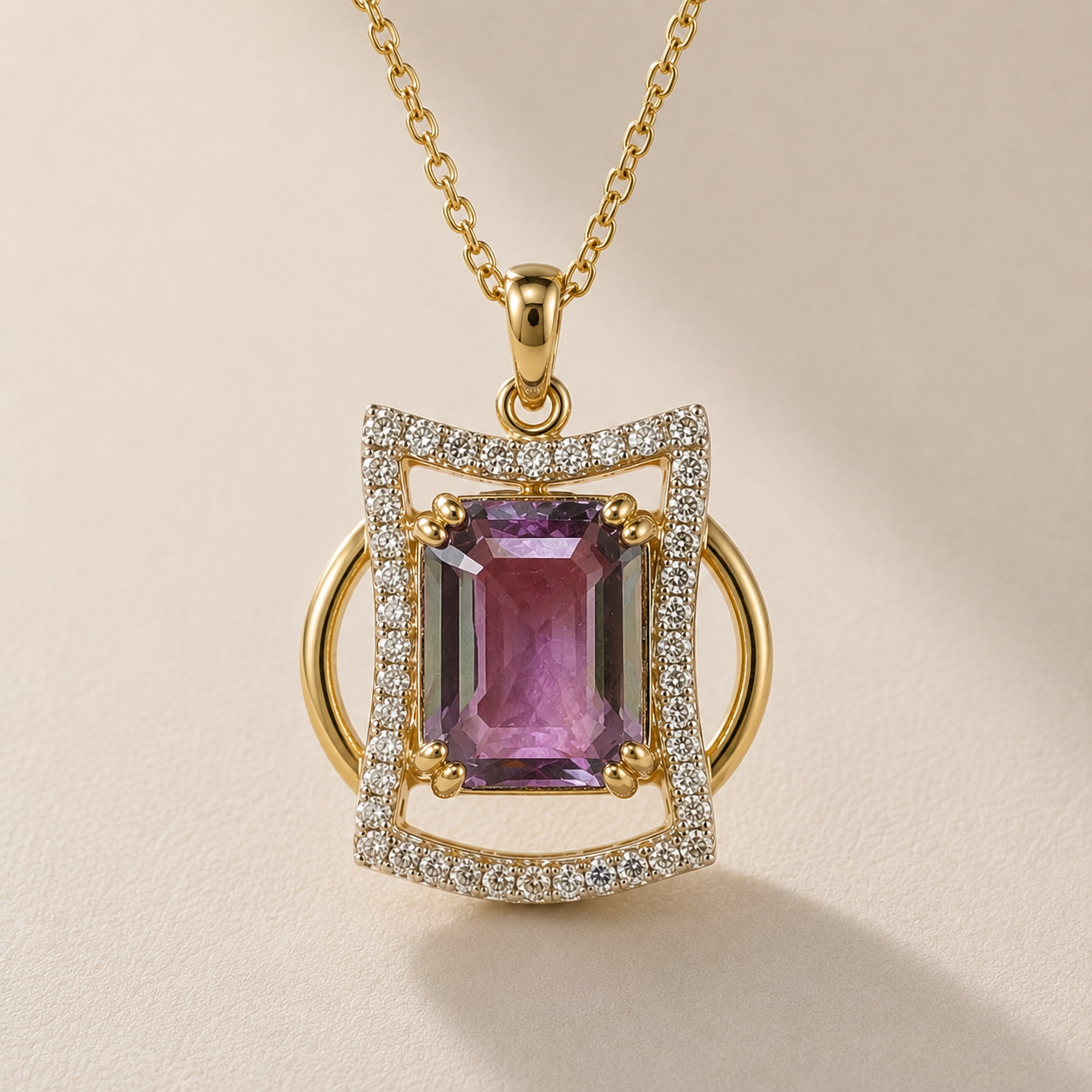 Certified Non Heat Tanzanite & Diamond Necklace