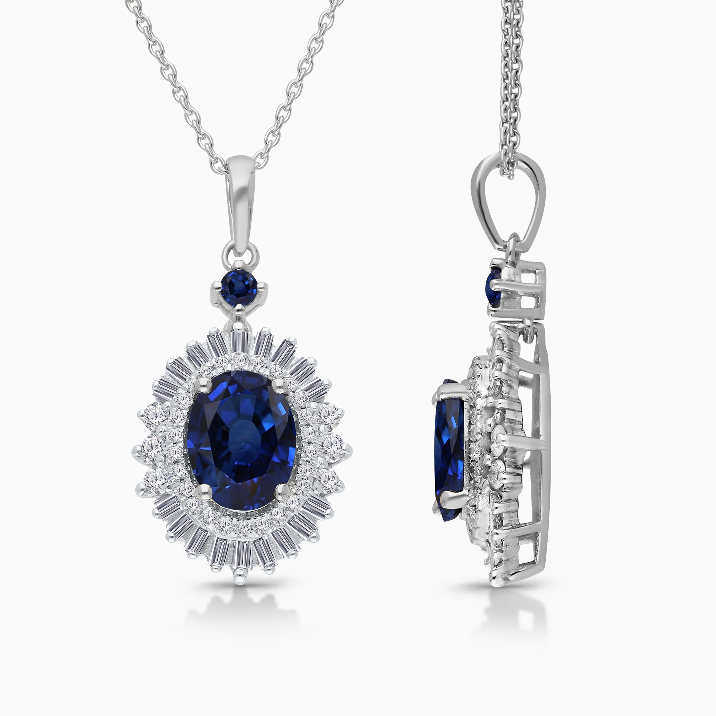 Magic Mirror Blue Sapphire & Diamond Necklace