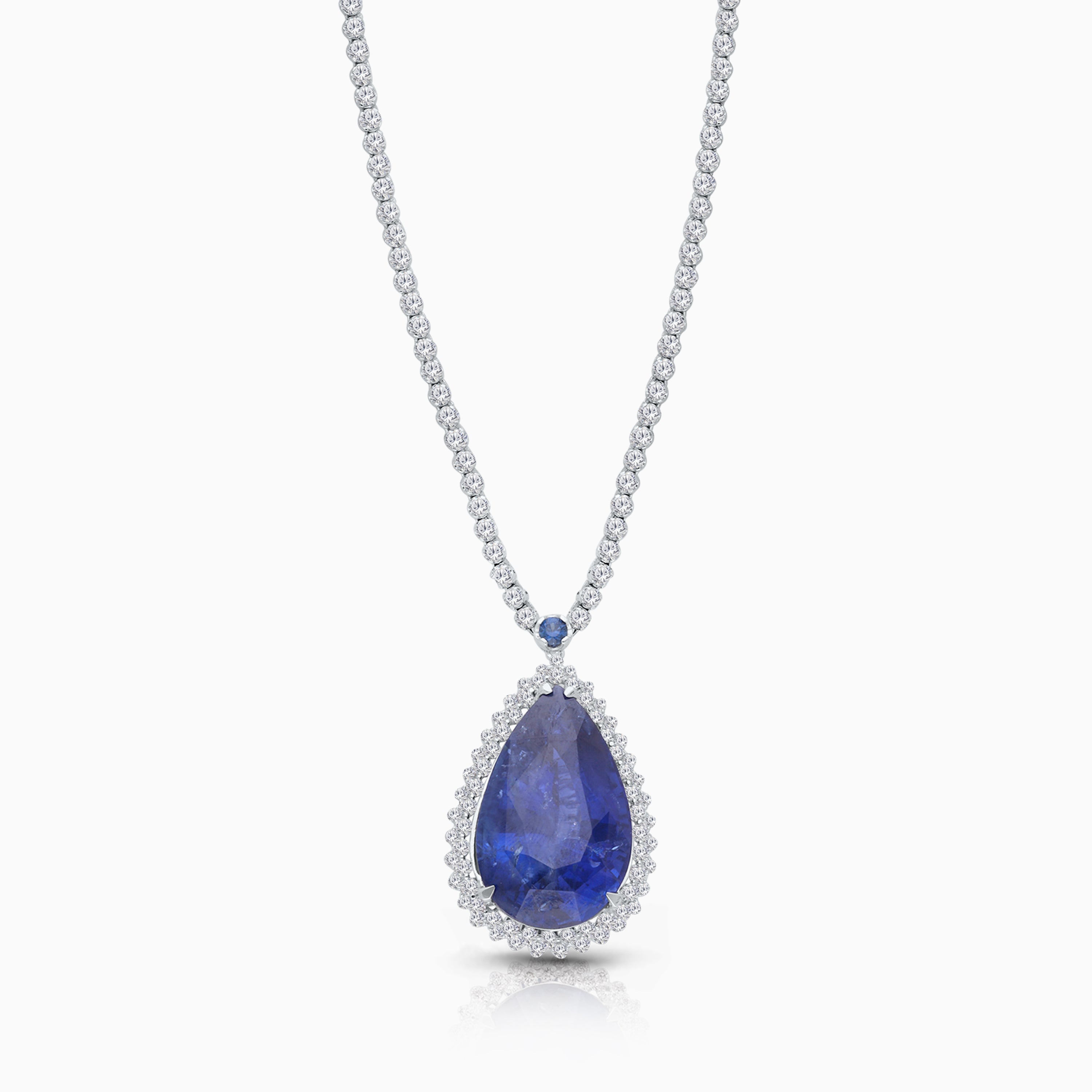 Titanic Sapphire & Diamond Drop Tennis Necklace
