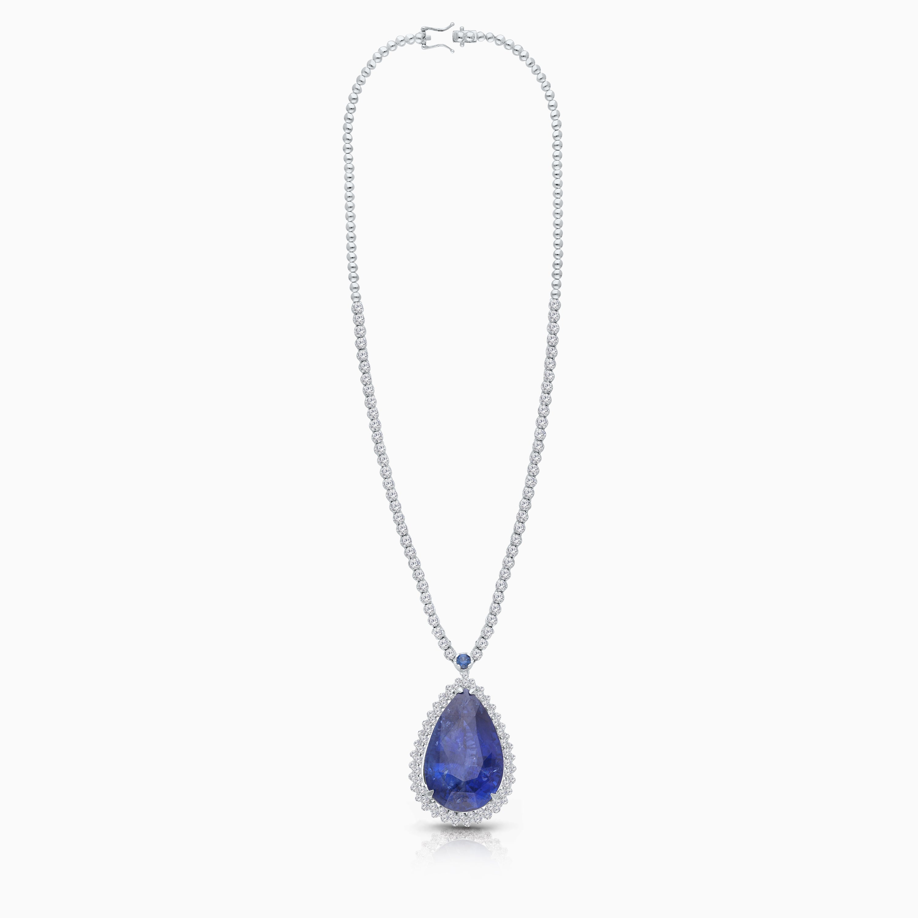 Titanic Sapphire & Diamond Drop Tennis Necklace