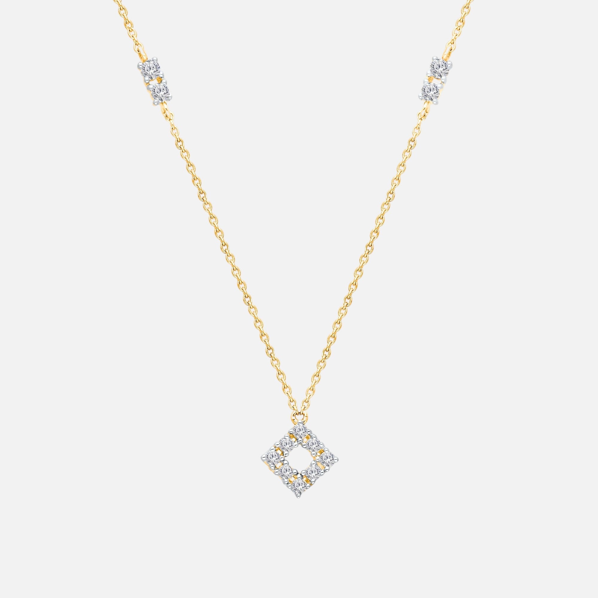 Pave Diamond Chain Necklace White Diamond