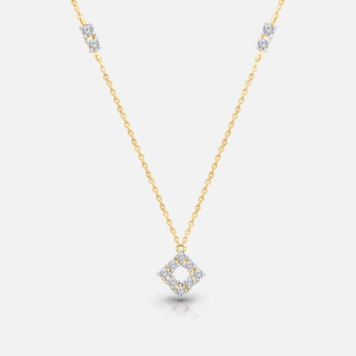 Pave Diamond Chain Necklace White Diamond