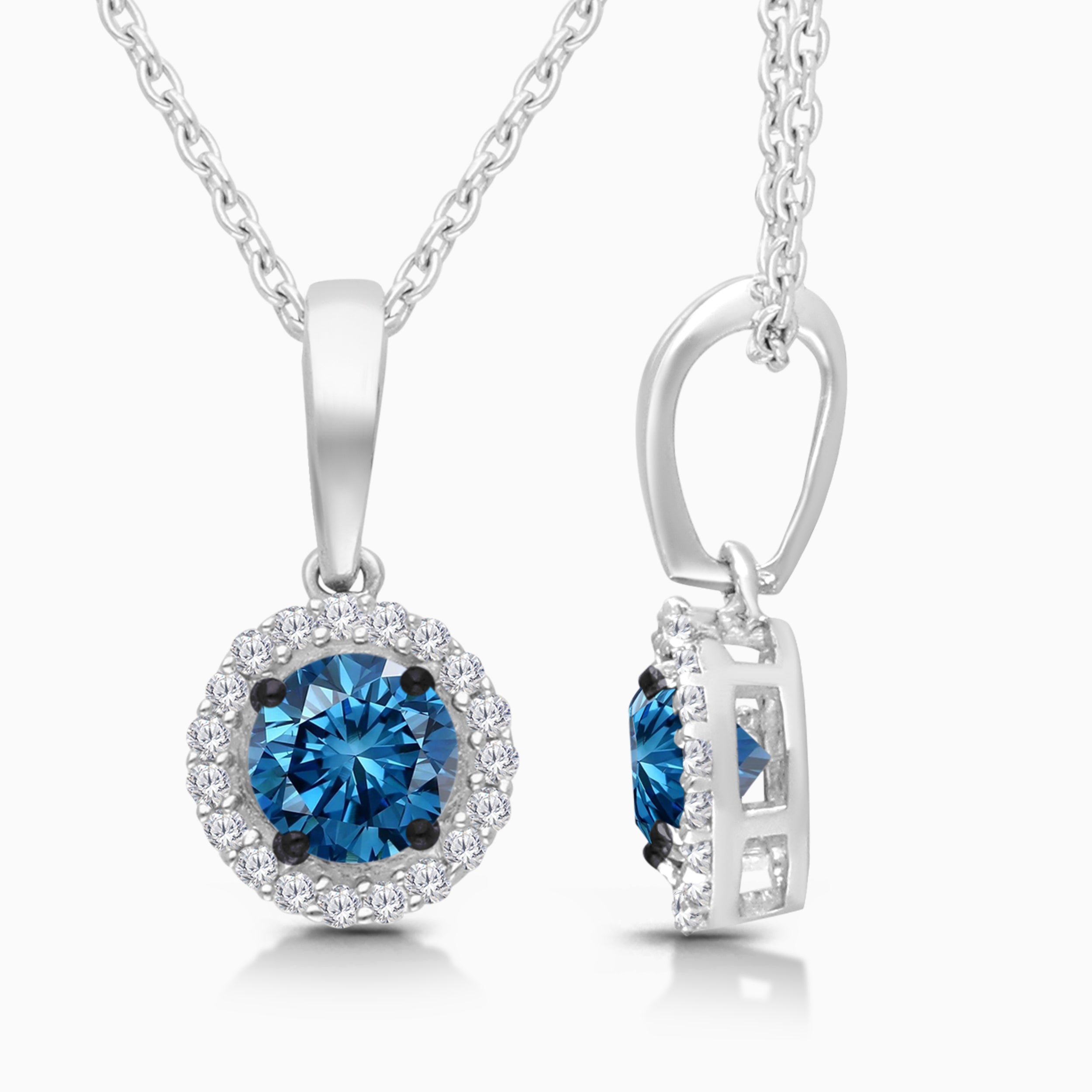 Ring Of Diamonds Blue Diamond Necklace