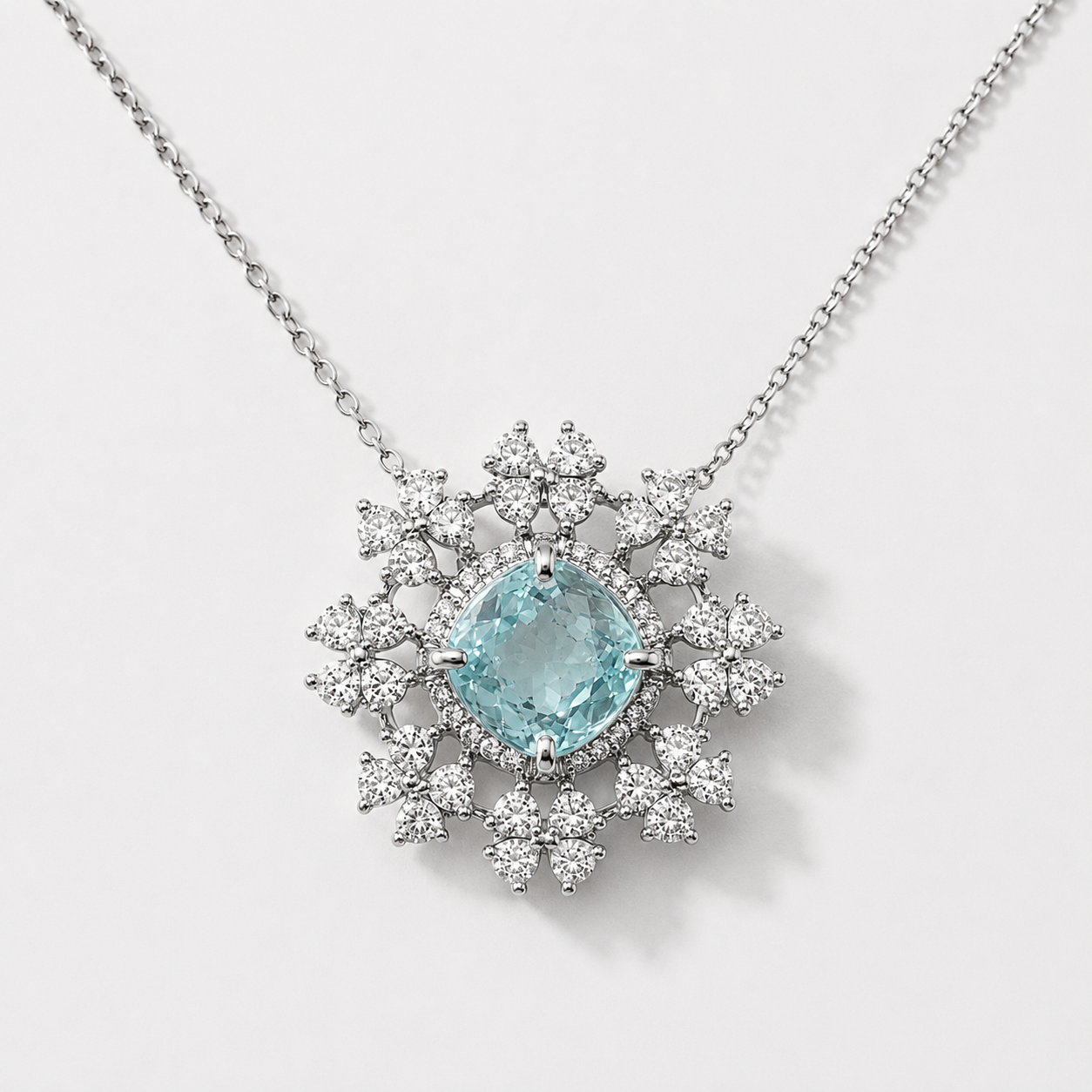 Certified Snowflake Paraiba Necklace