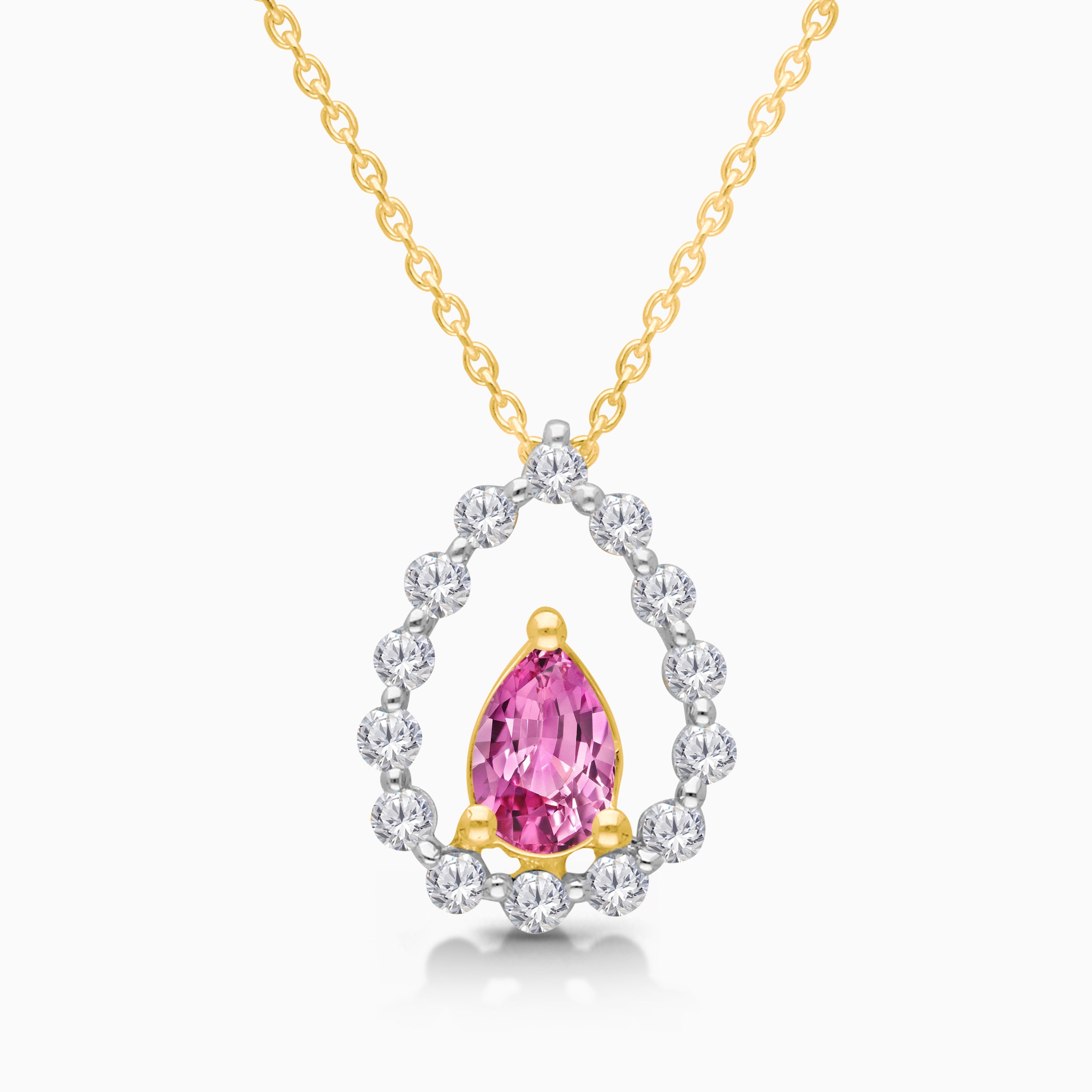 Perfect Pear Pink Sapphire Necklace