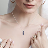 Graduated Blue Sapphire and Diamond Pendant