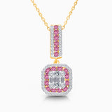 Drop Sapphire Halo Diamond Necklace