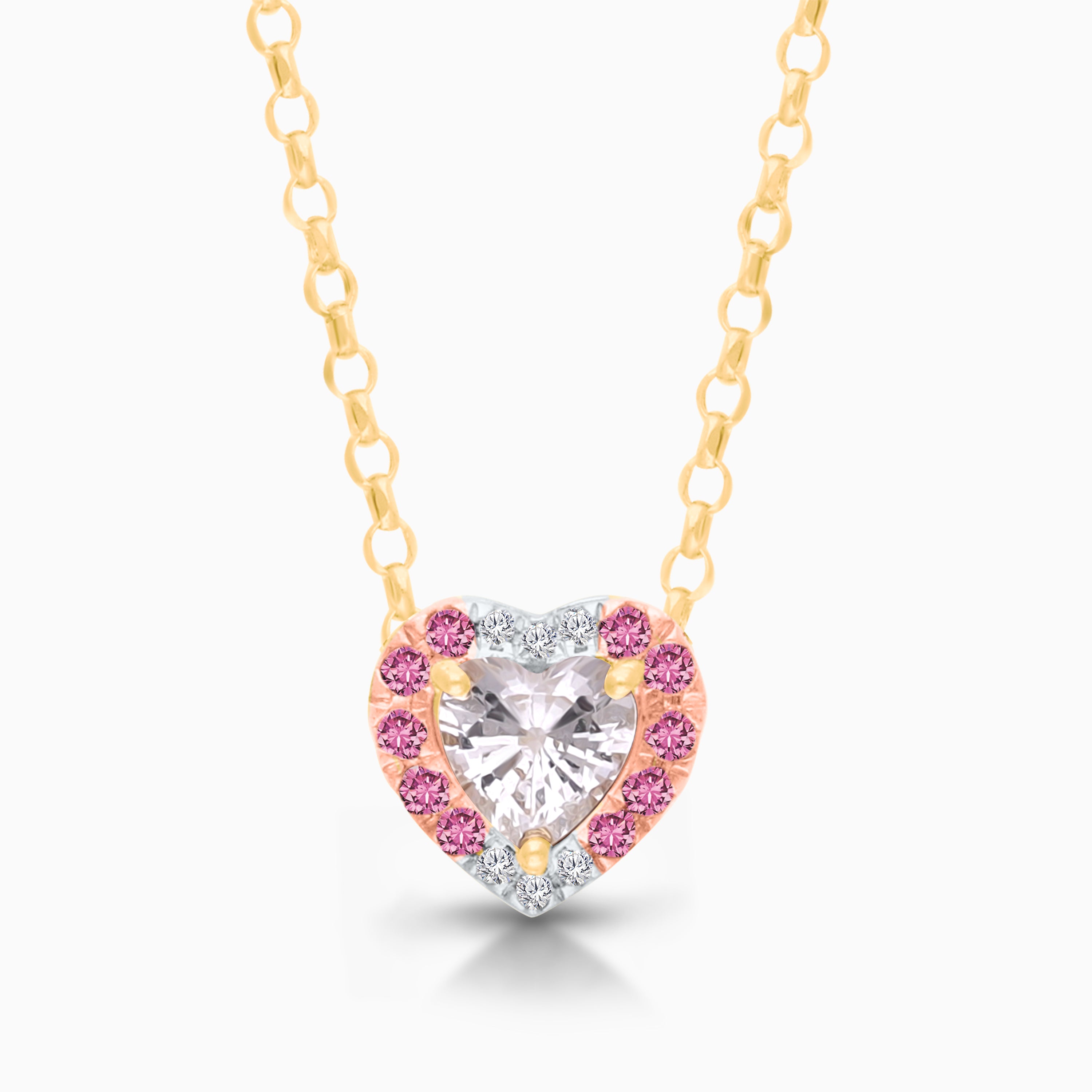 Baby Heart Pink Sapphire Necklace