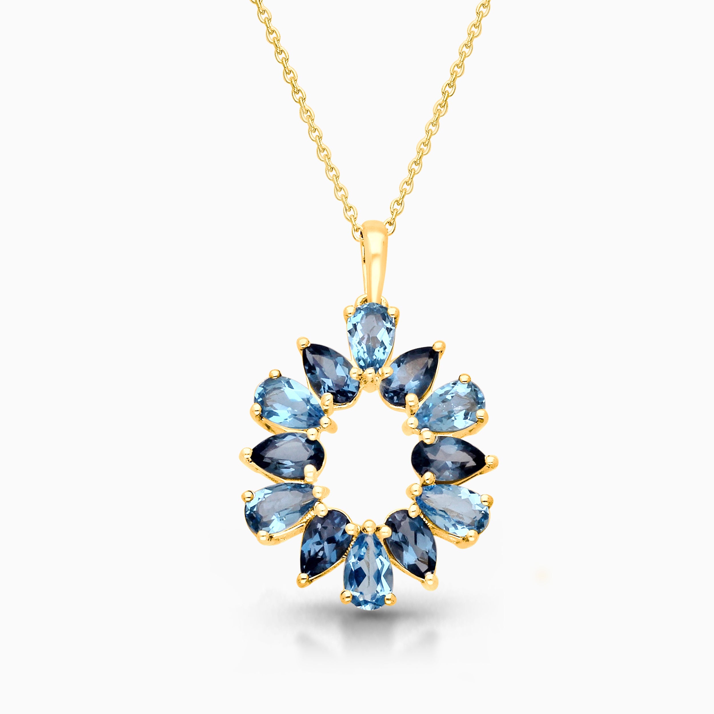 Blue Topaz Wreath Pendant