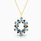 Blue Topaz Wreath Pendant