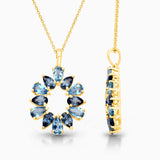 Blue Topaz Wreath Pendant
