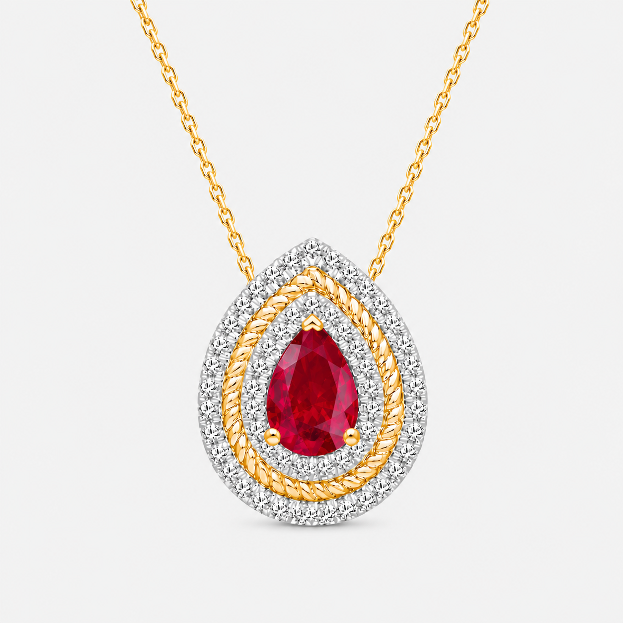 Pears Of Diamonds Ruby Pendant Ruby