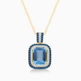 Sapphire and Blue Topaz Diamond Pendant BLUE TOPAZ