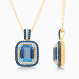 Sapphire and Blue Topaz Diamond Pendant BLUE TOPAZ