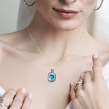 Sapphire and Blue Topaz Diamond Pendant BLUE TOPAZ