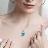 Sapphire and Blue Topaz Diamond Pendant